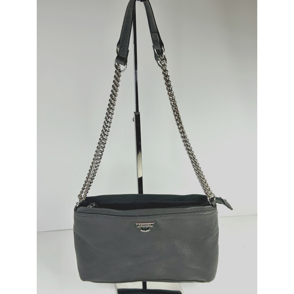 Enzo Angiolini Purse Faux Leather Gray Medium Ladies Cross Body/Shoulder Bag